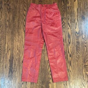 Vintage 90s Danier Red Leather Pants